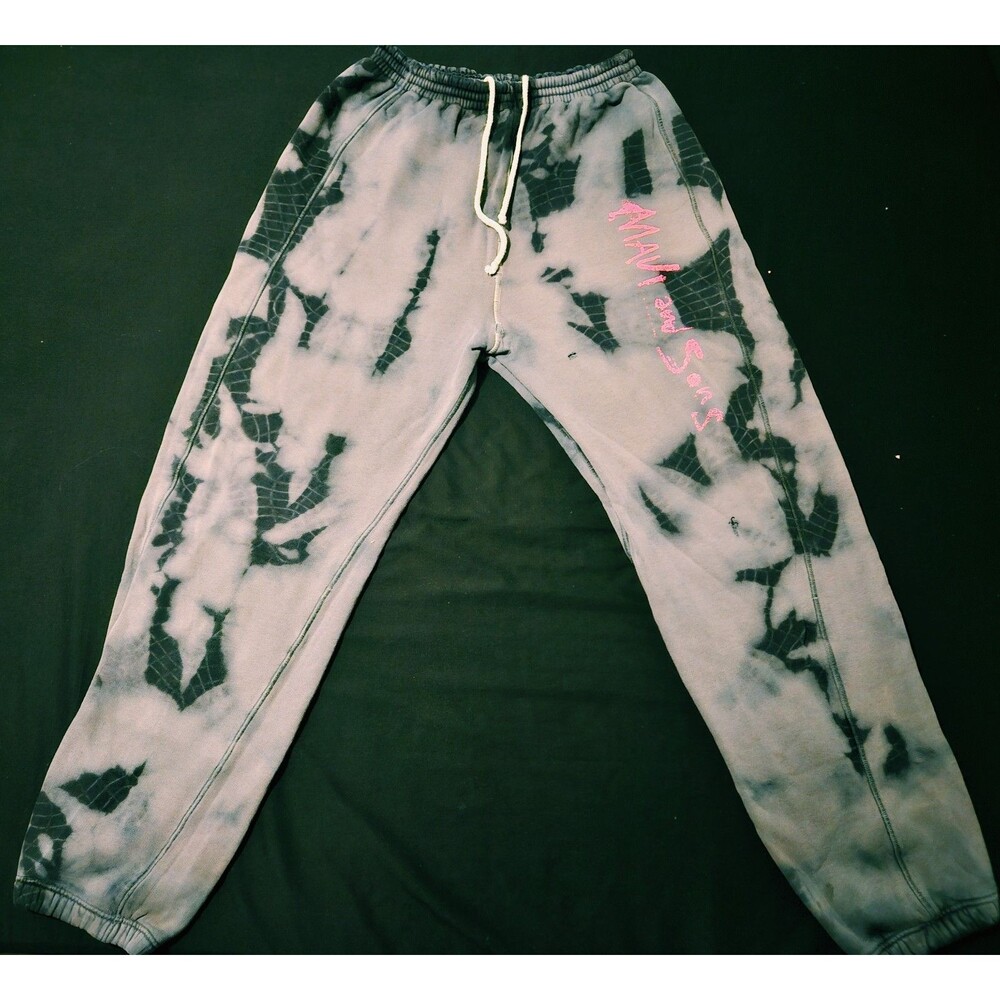 Vintage Maui & Sons Sweatpants 80s 90s Rad Surf Ski Tie Dye Black Made in USA